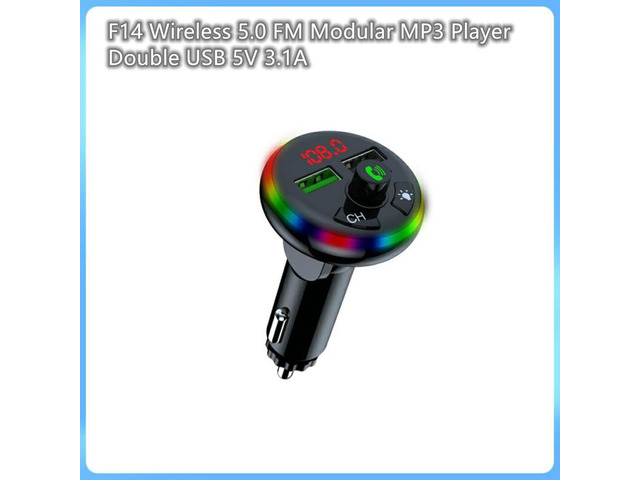 F14 FM Transmitter Audio Receiver MP3 Player 3.1A 2 USB Fast Charging Handsfree Bluetooth-compatible 5.0 Car Kit