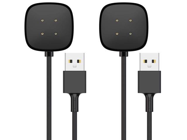 2 Pack Charger Cable Compatible with Fitbit Sense/Fitbit Versa 3, 3.3Ft Replacement USB Charging Cable Dock Stand Sturdy Power
