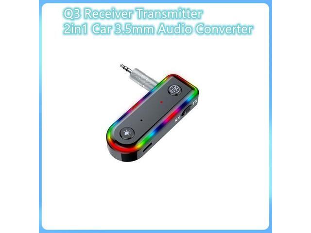 2 in 1 Q3 Adapter Wireless Receiver Transmitter Music Audio Transmitter 3.5mm AUX Adaptor for PC TV Car Bluetooth-Compatible 5.3