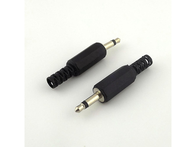 OIAGLH 50pcs 3.5mm Mono Male Plug Audio Adapter Connector DIY Solder Plastic Cover Handle
