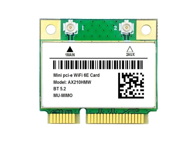 AX210 5374M WIFI 6E 5G Dual-Band Gigabit Built-in Wireless Network Card Mini PCI-E Bluetooth 5.2 WiFi Network Card