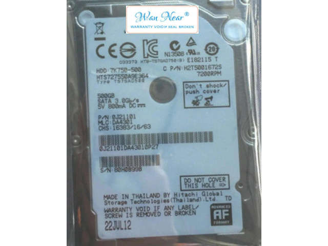 For 500GB 16MB7200RPM SATA 3.0Gb/s 2.5' Internal HTS727550A9E364