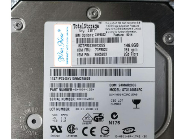 For 5214 73P8023 146.8G 15K FC DS4300 Optical HDD 73P8022 26K5203