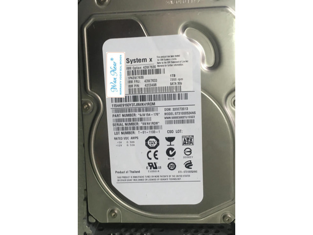 For DS3400 HDD 1T 7.2K SATA 3.5 inch 43W7633 43W7630 42C0498