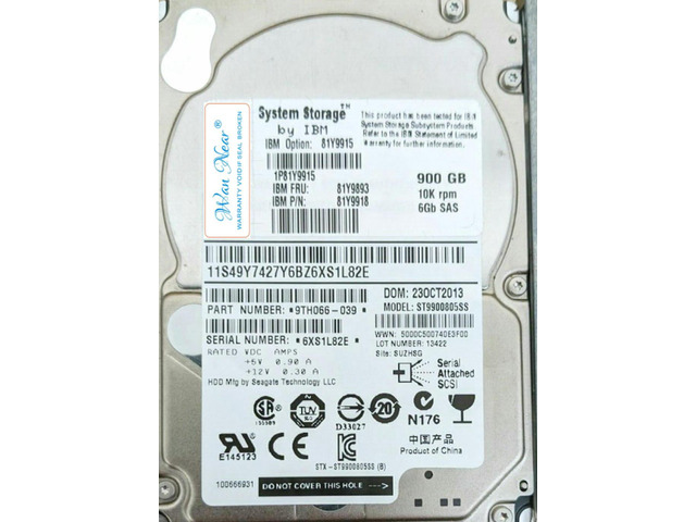 For 81Y9915 81Y9918 900GB 10K 6GBPS SFF SAS 81Y9893