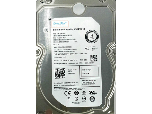 For XWM1W 4TB 7.2K SAS 3.5in 12G ST4000NM0005