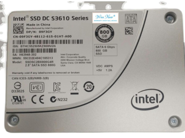 FOR S3610 800G SATA SSD 09F3GY SSDSC2BX800G4R 2.5