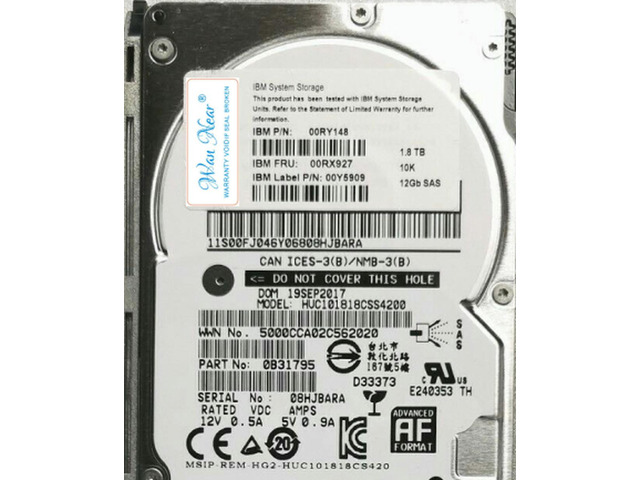 For 00MN526 00RX927 00RY036 1.8T 2.5 10K SAS V3500 V3700 1.8TB