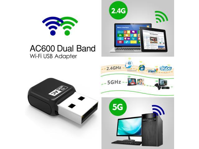 USB WiFi Adapter,Wireless Network Adapter for Laptop/Desktop Computer,Dual Band 2.4GHz 200Mbps/5GHz 433Mbps 802.11 ac/a/b/g/n Wireless Adapter for...