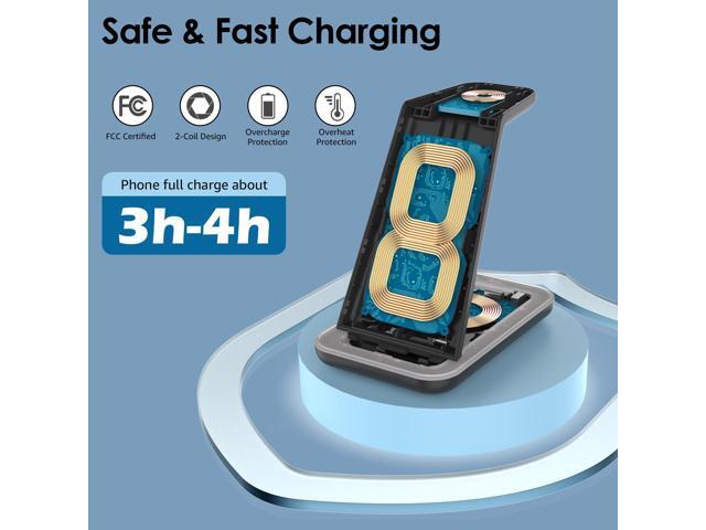 Minthouz Wireless Charger,3 in 1 Fast Wireless Charging Station with 20W Adapter for Multiple Devices Apple Watch, AirPods, Compatible with iPhone...
