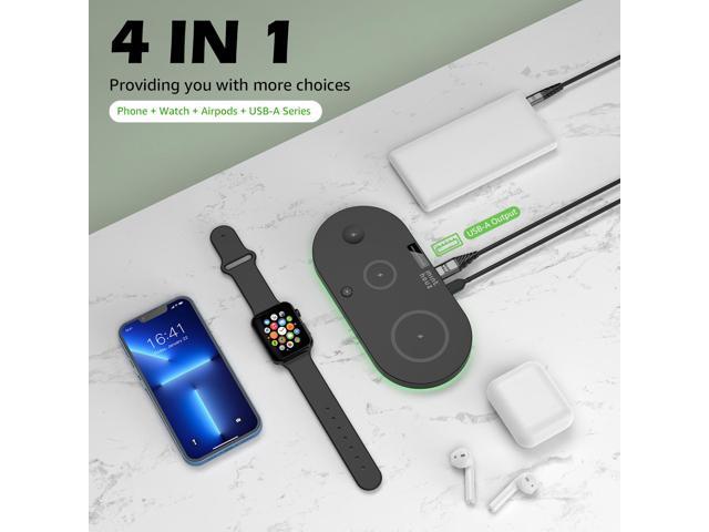 Minthouz 4 in 1 Wireless Charger, 18W Fast Wireless Charging Station for iPhone14/13/12/11/XR/X/8 Series/Samsung Phone, Wireless Charging Pad...