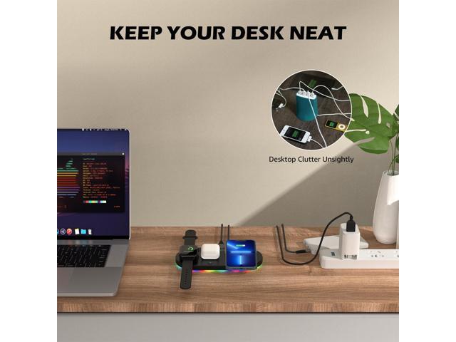 Minthouz 4 in 1 Wireless Charger, 18W Fast Wireless Charging Station for iPhone14/13/12/11/XR/X/8 Series/Samsung Phone, Wireless Charging Pad...