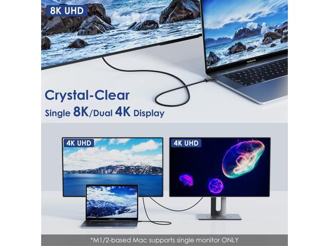 WAVLINK Thunderbolt 4 Cable 40Gbps Data Transfer,2.6ft USB-C Video Cable,Supports Single 8K/Dual 4K Display & 240W Charging for iphone 15/15 Pro/15...