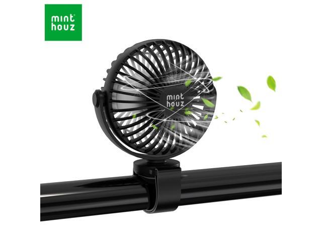 Minthouz Stroller Fan with Flexible Velcro Strap, 2000mAh USB Rechargeable Battery Fan with 3 Speeds, Portable Personal Fan for...