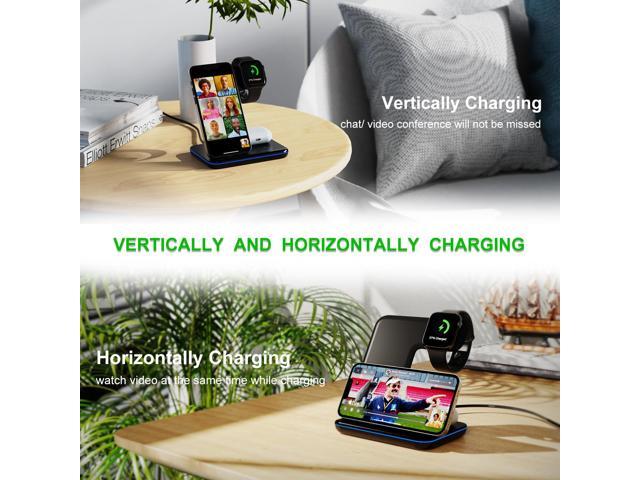 Minthouz 3 in 1 Wireless Charger, 18W Fast Wireless Charging Station for Multiple Devices Apple Watch, AirPods, Wireless Charger Stand Compatible...