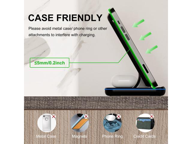 Minthouz 3 in 1 Wireless Charger, 18W Fast Wireless Charging Station for Multiple Devices Apple Watch, AirPods, Wireless Charger Stand Compatible...