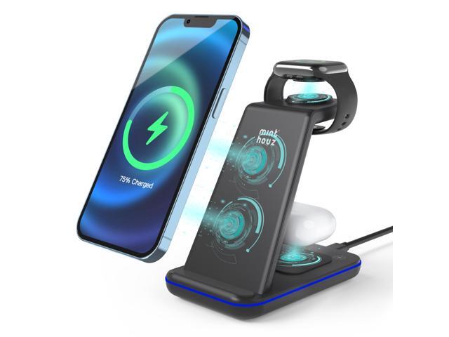 Minthouz Wireless Charger,3 in 1 Fast Wireless Charging Station with 20W Adapter for Multiple Devices Apple Watch, AirPods, Compatible with iPhone...
