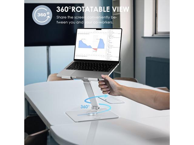 Wavlink Laptop Stand for Desk, Ergonomic Laptop Holder Laptop Riser with 360° Swivel, Height/Angle Adjustable Computer Riser for Collaborative...