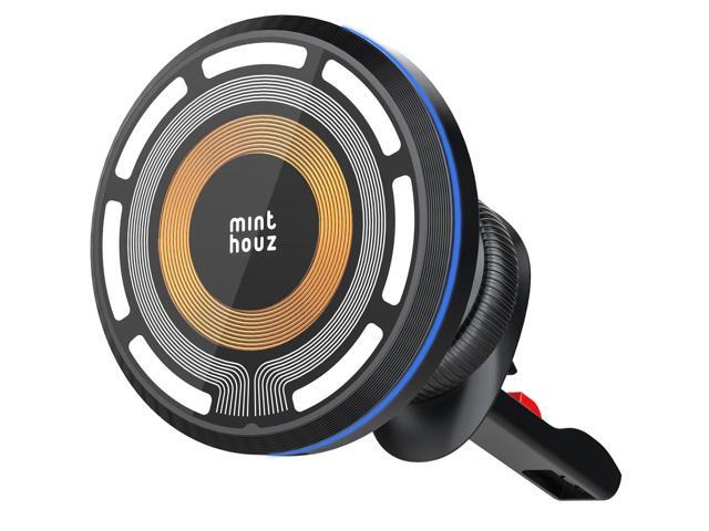 Minthouz Magnetic Wireless Car Charger, Magnetic Phone Holder for Car, with Max. 15W Fast Charging, Compatible with iPhone 16/15/14/13/12 Series...