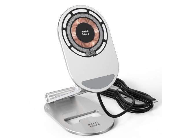 Minthouz Magnetic Wireless Charger, Foldable MagSafe Charging Stand, Adjustable Aluminum Phone Holder with 20W USB-C Fast Charger Included, for...