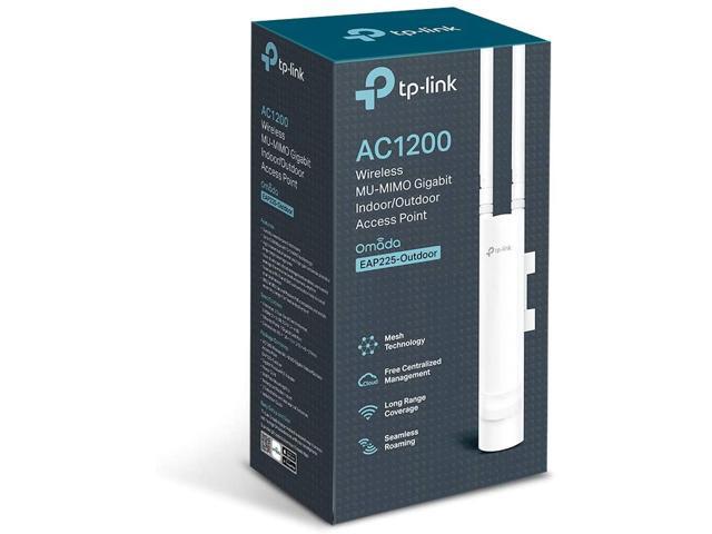 TP-Link EAP225-Outdoor AC1200 MU-MIMO Wireless Gigabit Indoor/Outdoor Access Point, 802.3af/Passive PoE, Easily Wall or Ceiling Mount, Free EAP...