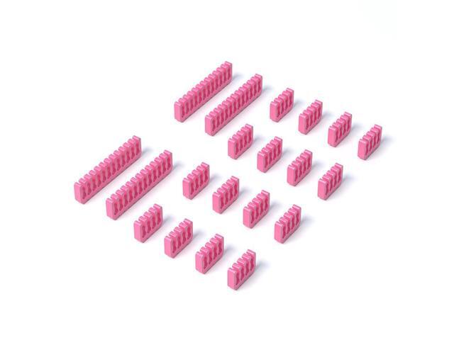 Hipesen 20 Pieces Set = 24-pin x 4, 8-pin x 16, Cable Comb for 3 mm Cable, Can sleeve Up To 3.4 mm/0.13inch (Pink)