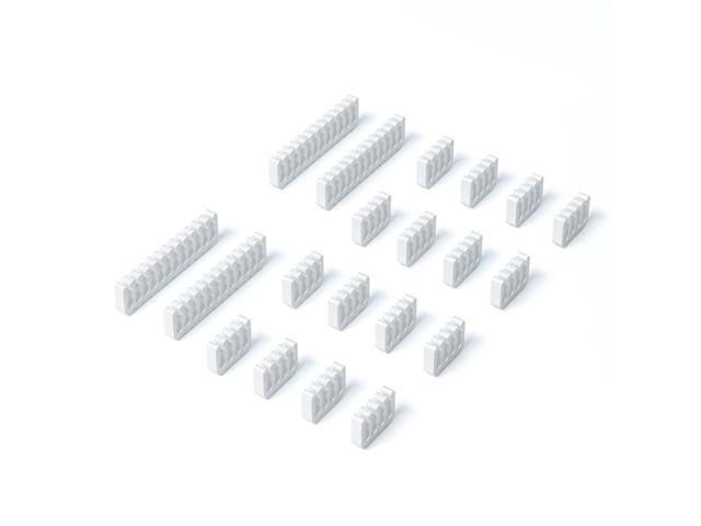 Hipesen 20 Pieces Set = 24-pin x 4, 8-pin x 16, Cable Comb for 3 mm Cable, Can sleeve Up To 3.4 mm/0.13inch (Pure White)