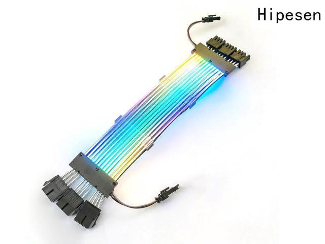 Hipesen Synchronous 3 x 6+2-Pin Voice Control RGB Cable Addressable for PC Case DIY Computer Cord Custom Build Gaming Box Setup (3 X 6+2-Pin RGB...