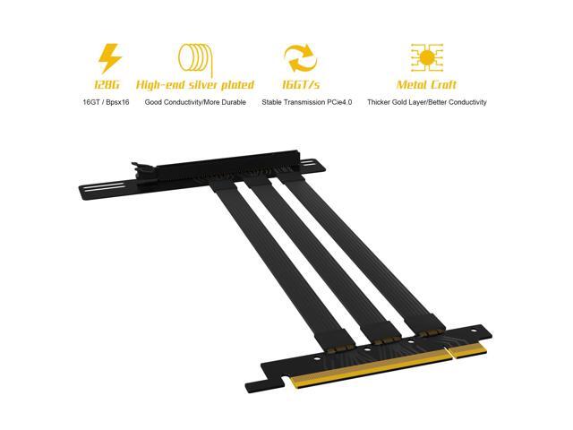 Hipesen High Speed PCI Express Riser Card Bracket PCI-E 4.0 x 16 Riser Card Extender Ribbon Flexible Extension Cable 90 Degree for Computer Graphic...