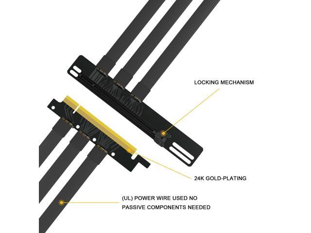 Hipesen High Speed PCI Express Riser Card Bracket PCI-E 4.0 x 16 Riser Card Extender Ribbon Flexible Extension Cable 90 Degree for Computer Graphic...
