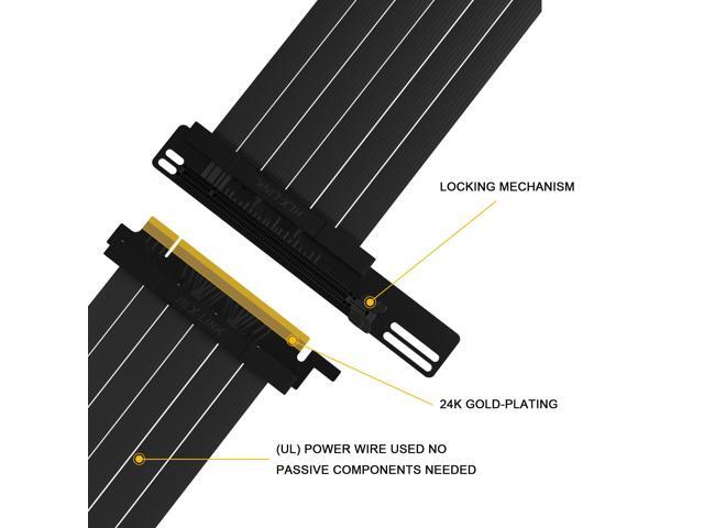 Hipesen High Speed PCI Express Riser Card Bracket PCI-E 3.0 x 16 Riser Card Extender Ribbon Flexible Extension Cable 90 Degree for Computer Graphic...