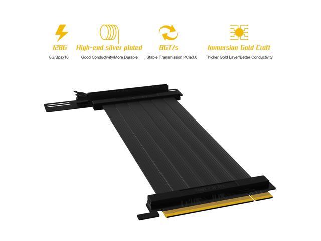 Hipesen High Speed PCI Express Riser Card Bracket PCI-E 3.0 x 16 Riser Card Extender Ribbon Flexible Extension Cable 90 Degree for Computer Graphic...