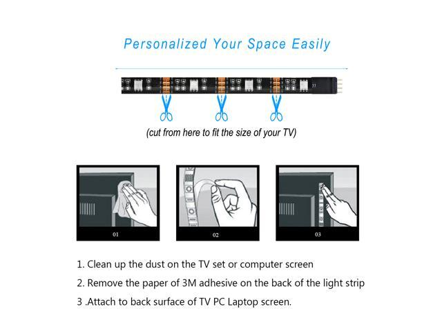 LED TV Backlight,SMY USB LED Strip Light,RGB Multi-Colour LED Light Strip Kit Waterproof IP65, 30LED with Wireless Remote Controller for...