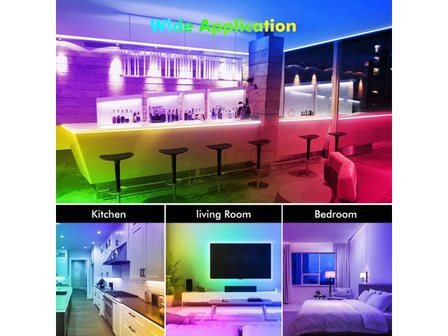 USB Led Light Strips, SMY Lighting Color Changing LED Strip Light with Music Sync, Remote, Built-in Mic, Bluetooth App Control, RGB LED Lights for...