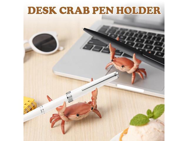 Desk Crab Pen Holder,Creative Crab Pen Holder,Weightlifting Crabs Penholder Bracket Storage,New Cute Crab-Shaped Pen Holders,Funny Desk Decor for...