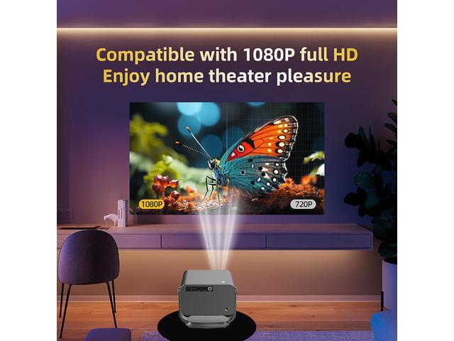 CACACOL P20 Pro Smart Projector with WiFi 6 and Bluetooth, Outdoor Movie Proyector, 1080p Home Ceiling Auto Focus Projector, 700 ANSI Lumen,...
