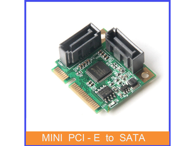 Mini PCI-E to SATA Extension Card 2 Ports Add On Cards Speed Mini PCI Express Adapter Converter Hard Drive Card