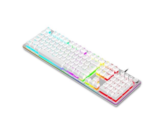 Pink Gaming Mechanical Keyboard with RGB Backlit Lighting 104 Keys Green Shaft Quickly Action for Gamer Laptop PC Wired Keyboard