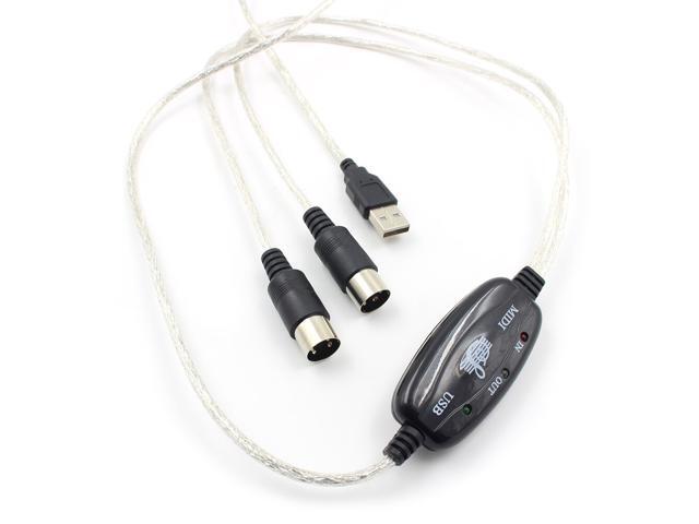 USB IN-OUT MIDI Adapter Cable Set Keyboard Converter Cord PC to Music Electronic Lightweight Portable Music Elements