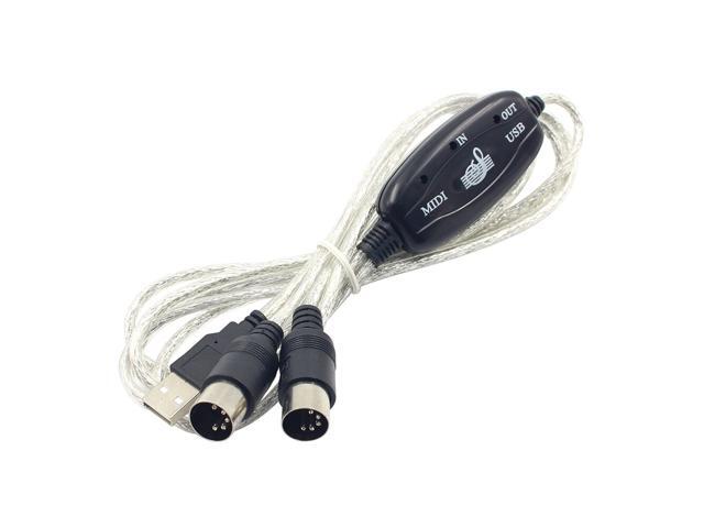 USB IN-OUT MIDI Adapter Cable Set Keyboard Converter Cord PC to Music Electronic Lightweight Portable Music Elements