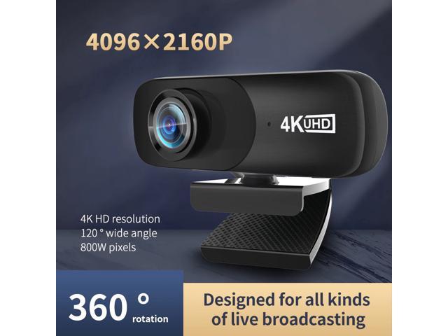 TISHRIC Best C160 2160P Webcam 4K UHD 4096*2160P Web Cam 800W Pixels Computer Camera 120° Wide Angle Web Camera with Microphone
