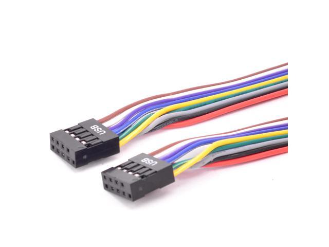 Desktop 9 Pin USB header Female to Female cable 10Pin USB 2.0 M/M data transfer cable 24AWG 50cm