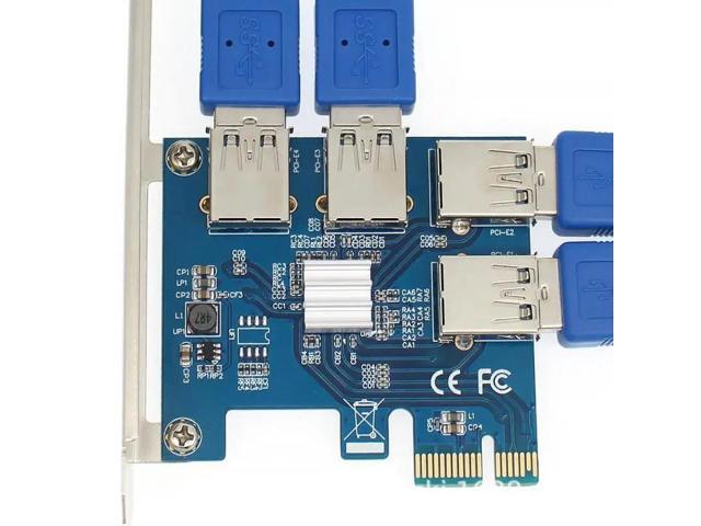 PCI-E To PCI-E Adapter 1 Turn 4 PCI-Express Slot 1x To 16x USB 3.0 Special Riser Card PCIe Converter For BTC Miner Mining