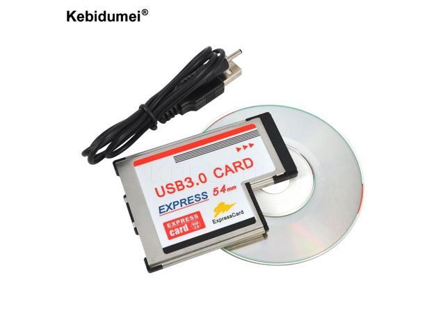 Kebidumei Express Card 54mm to USB 3.0 Card 2 Port Expresscard PCI-E to USB Adapter Converter