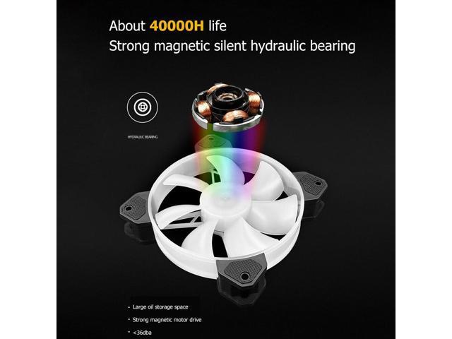 COOLMOON 12cm 12V 4Pin PWM PC Case Cooler Fan for Computer Chassis 5V 3Pin ARGB Lighting Radiator Cooling Heatsink Leaf color: White (white)...