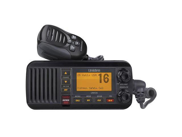UM435BK Advanced Fixed Mount VHF Marine Radio, All USAInternationalCanadian Marine Channels including new 4-Digit, CDN B Channels, 1 Watt25 Watt...