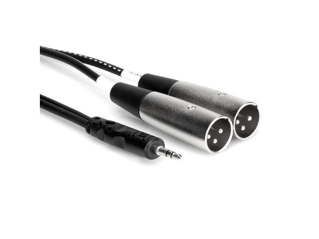 Y-Cable 1/8 (M) to Dual XLR (M) Stereo 6.6 Ft 1/8 to XLR Cable