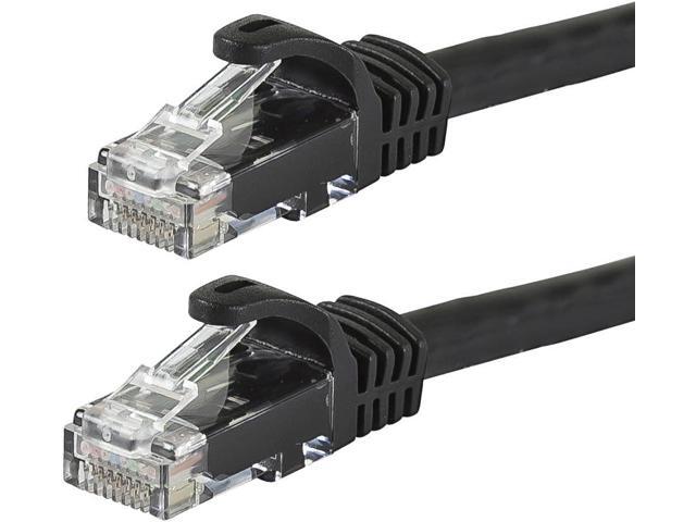 Monoprice Cat5E Ethernet Patch Cable - 1 Feet - Black Network Internet Cord - Snagless RJ45, Stranded, 350Mhz, Utp, Pure Bare Copper Wire, 24Awg...
