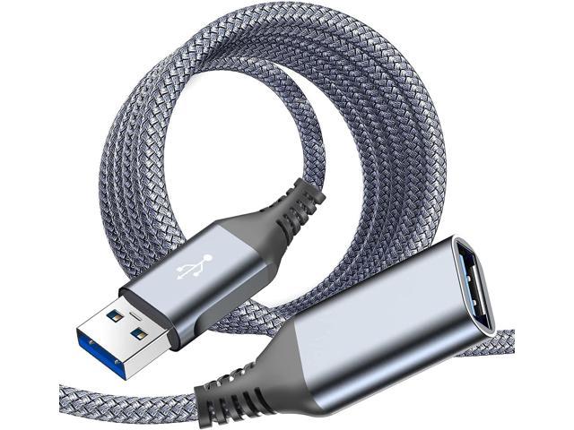 USB Extension Cable 10ft, S Type A Male to Female USB 3.0 Extension Cord Nylon Braided Supports High Speed 5Gbps Compatible with USB Keyboard, Flash.