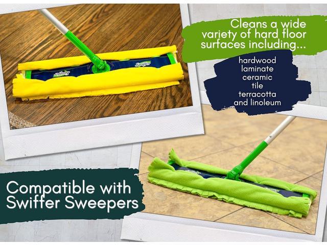 Fleece XL Sweeper Mop Refills for Swiffer X-Large - Reusable, Dry Duster, for Hardwoods, Laminates - 5-pack Rainbow II